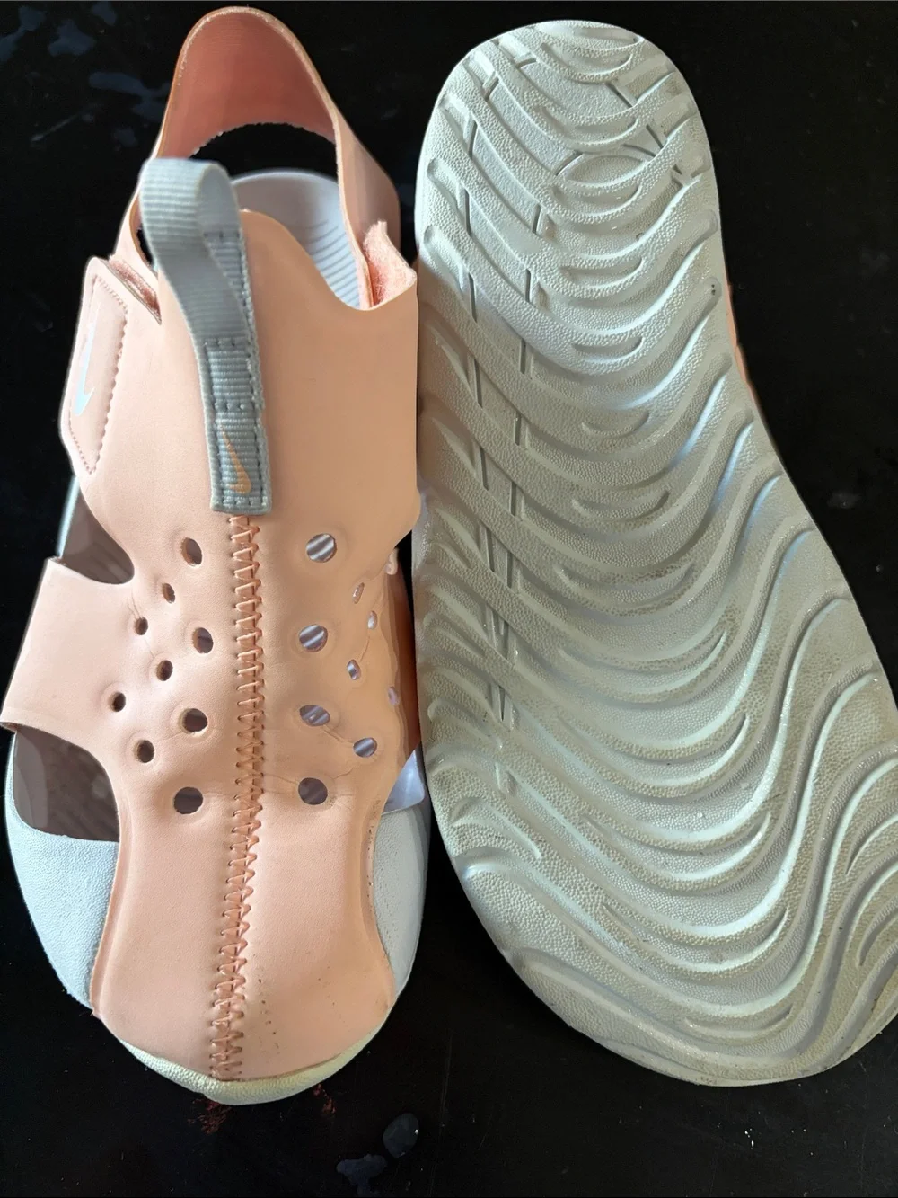Nike ACG Peach and Light Gray Kids Sandals